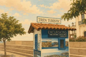 Il·lustració Parada del tren turístic de Cadaqués